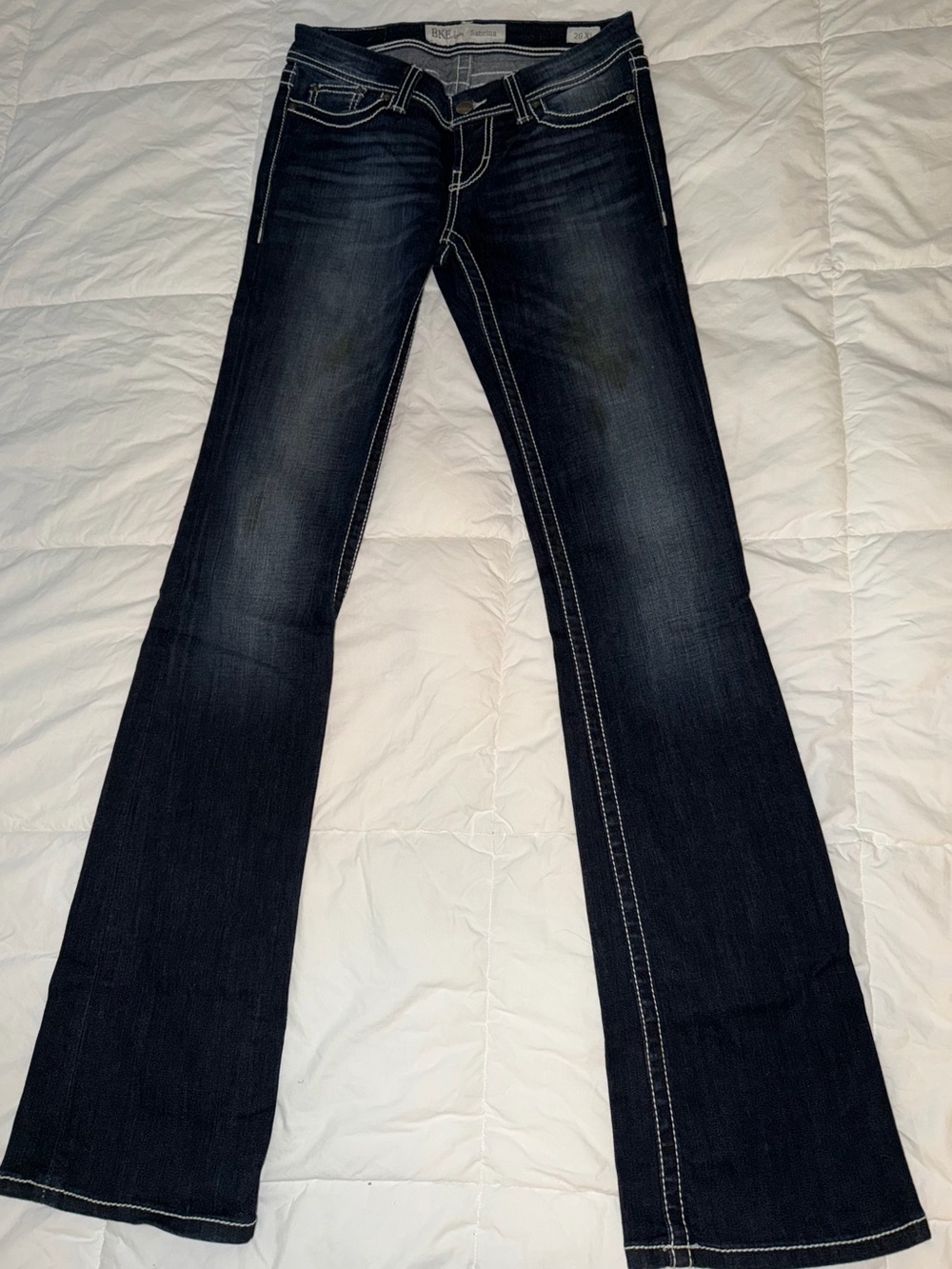 BKE Sabrina Women's Dark Wash Bootcut Jeans 26 extra long